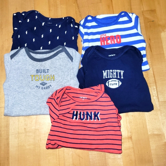 Set of 7 Long Sleeve Baby Boy Bodysuit/Onesies - Picture 1 of 4